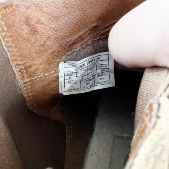 UGG Pax Pull On Suede Hidden Wedge Waterproof Boots Booties Brown 10 - Picture 3 of 7